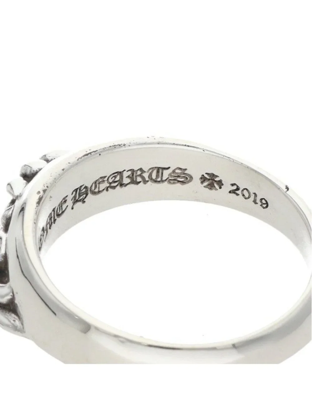 Chrome Hearts Half Clsc Flrl Crs Silver Ring